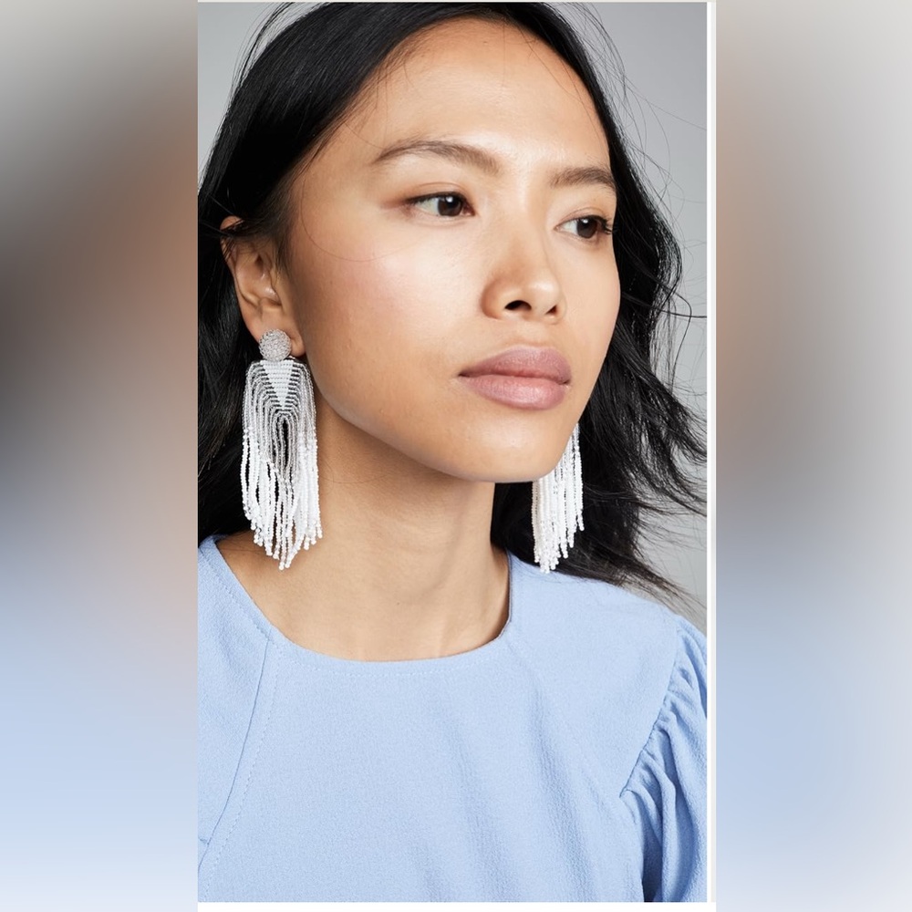 Kenneth Jay Lane Beaded Waterfall Earrings